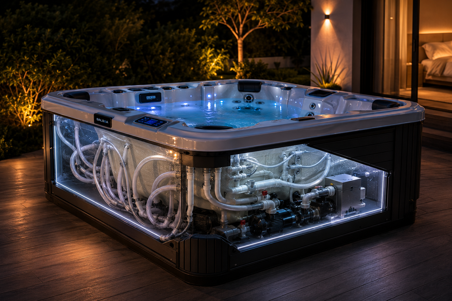 Whirlpool at night in Mallorca